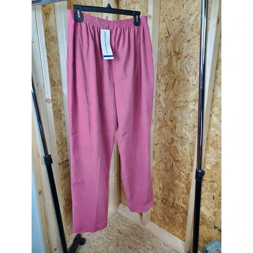 Women's Alfred Dunner Slacks with Pockets & Elastic Waist Size 16 New Peach Colo